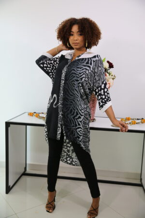 Chemise asymétrique en coton fluide