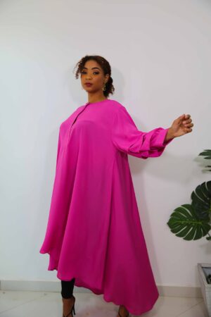 Robe en crêpe de soie - Manche drapée