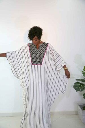 Tunique Longue en crêpe - motif rayure