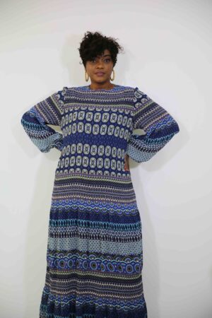 Robe en viscose plissé - motif fleurette