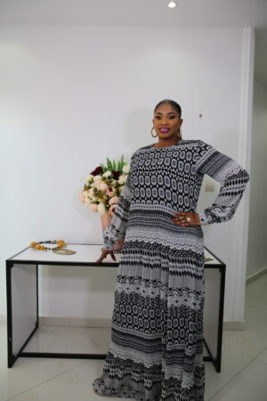 Robe d'été en crêpe Georgette plissé - motif fleurette