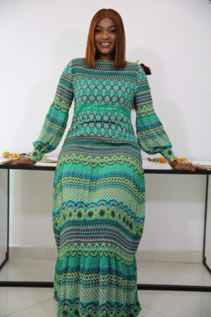 Robe d'été en crêpe Georgette plissé - motif fleurette