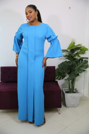 Robe longue en crêpe