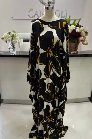 Tunique en viscose motifs grandes fleurs